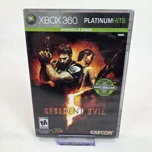 Resident Evil 5 Platinum Hits (Microsoft Xbox 360, 2009) CIB Complete TESTED